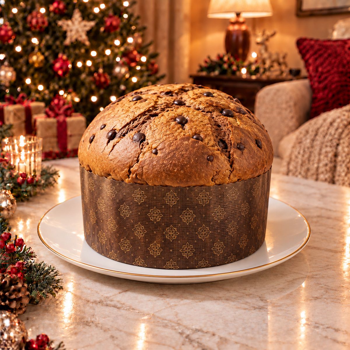 Panettone artigianale con gocce di cioccolato fondente - SicilyAddict