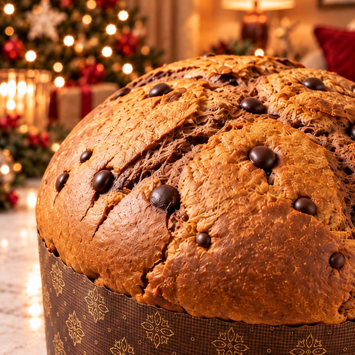 Panettone artigianale con gocce di cioccolato fondente - SicilyAddict