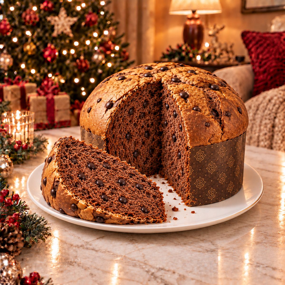Panettone artigianale con gocce di cioccolato fondente - SicilyAddict