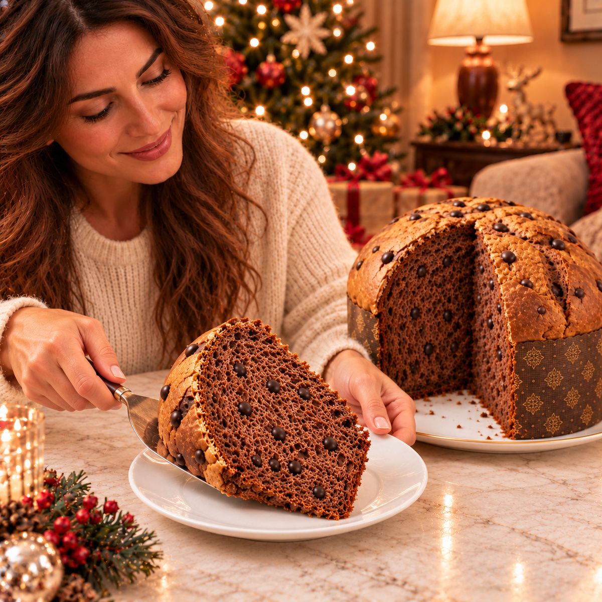 Panettone artigianale con gocce di cioccolato fondente - SicilyAddict