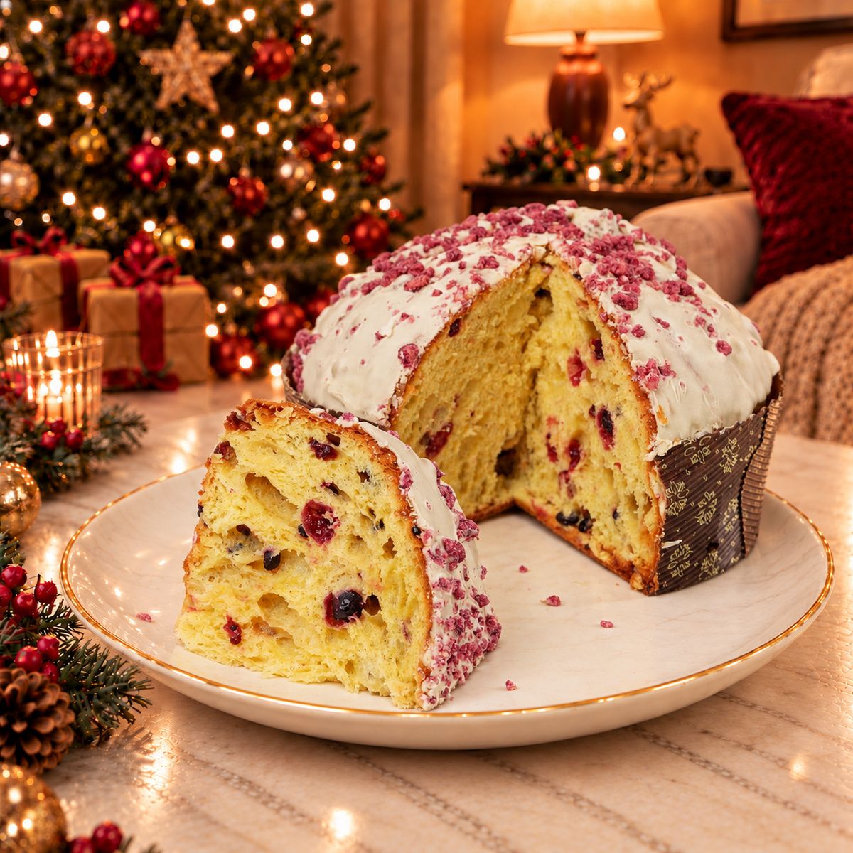 Panettone artigianale Frutti di Bosco e Cioccolato Bianco - SicilyAddict