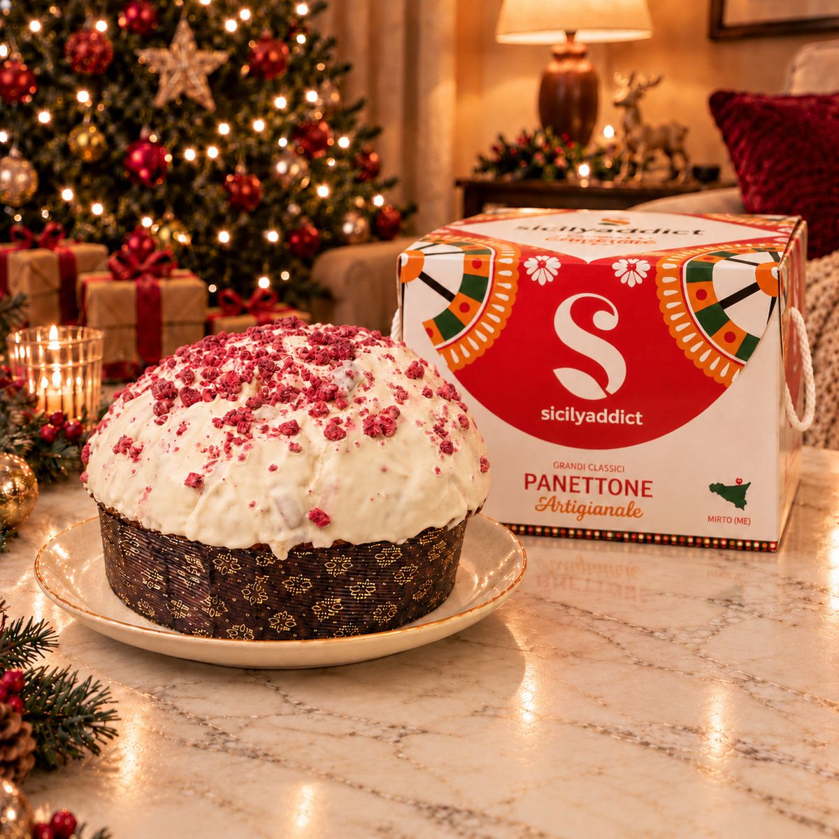 Panettone artigianale Frutti di Bosco e Cioccolato Bianco - SicilyAddict