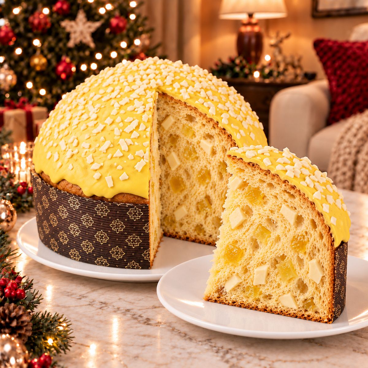Panettone artigianale Limone e Cioccolato Bianco - SicilyAddict