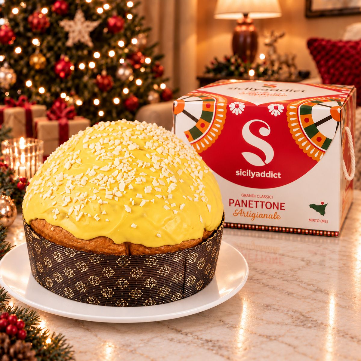 Panettone artigianale Limone e Cioccolato Bianco - SicilyAddict