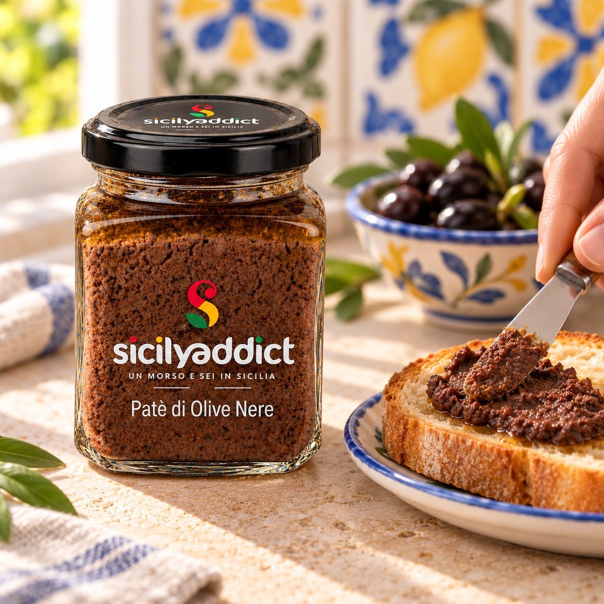Patè di olive nere 180 g - SicilyAddict