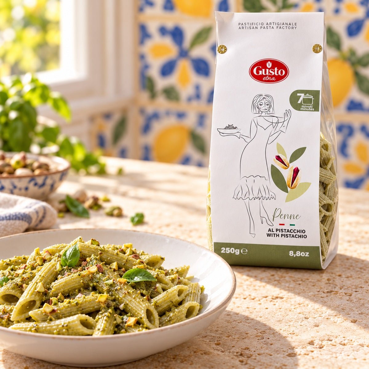 Penne al pistacchio 250 g - SicilyAddict