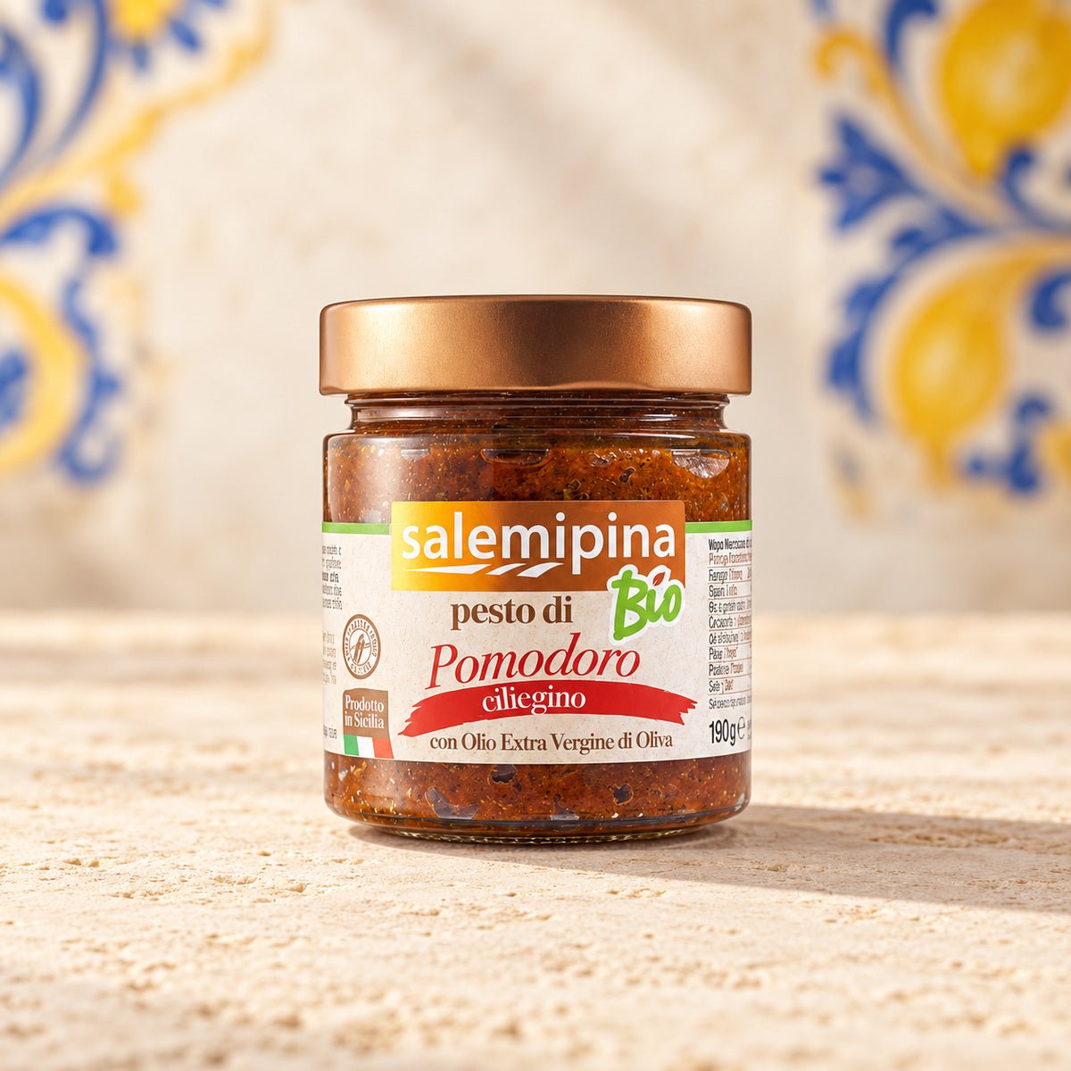 Pesto di pomodoro ciliegino bio 190 g - SicilyAddict