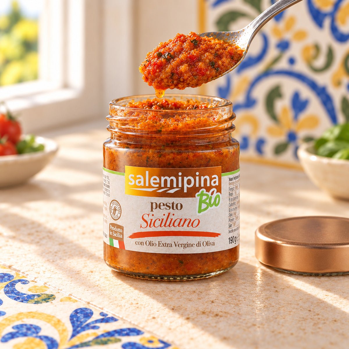 Pesto siciliano bio 190 g - SicilyAddict