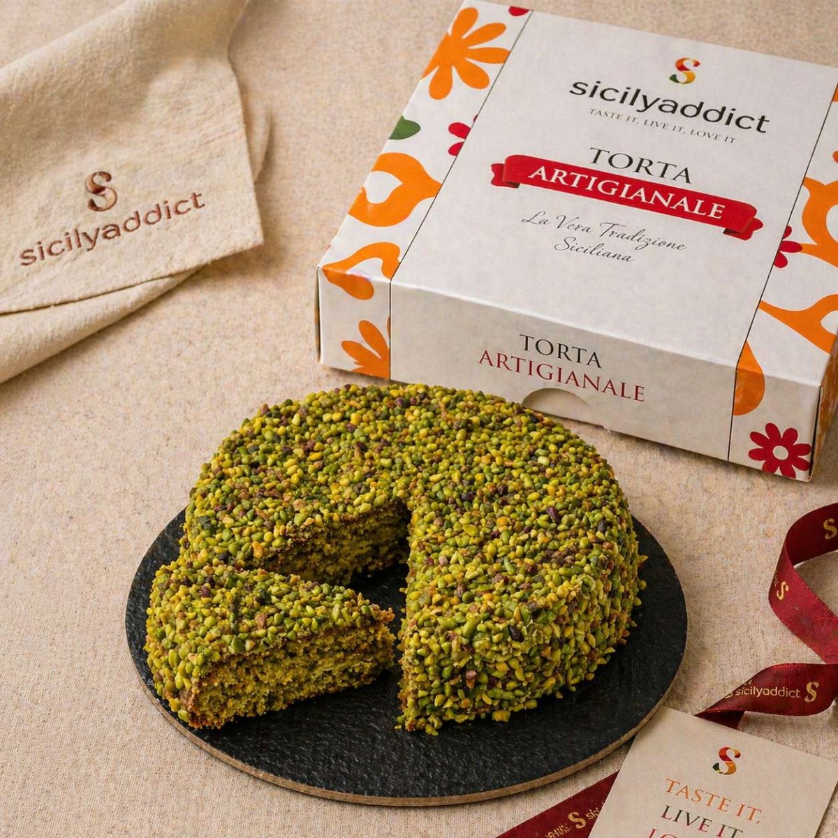 Torta al pistacchio 600g - SicilyAddict