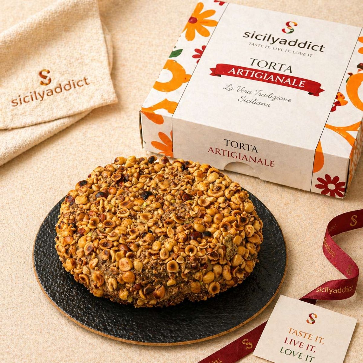 Torta di nocciole 600g - SicilyAddict