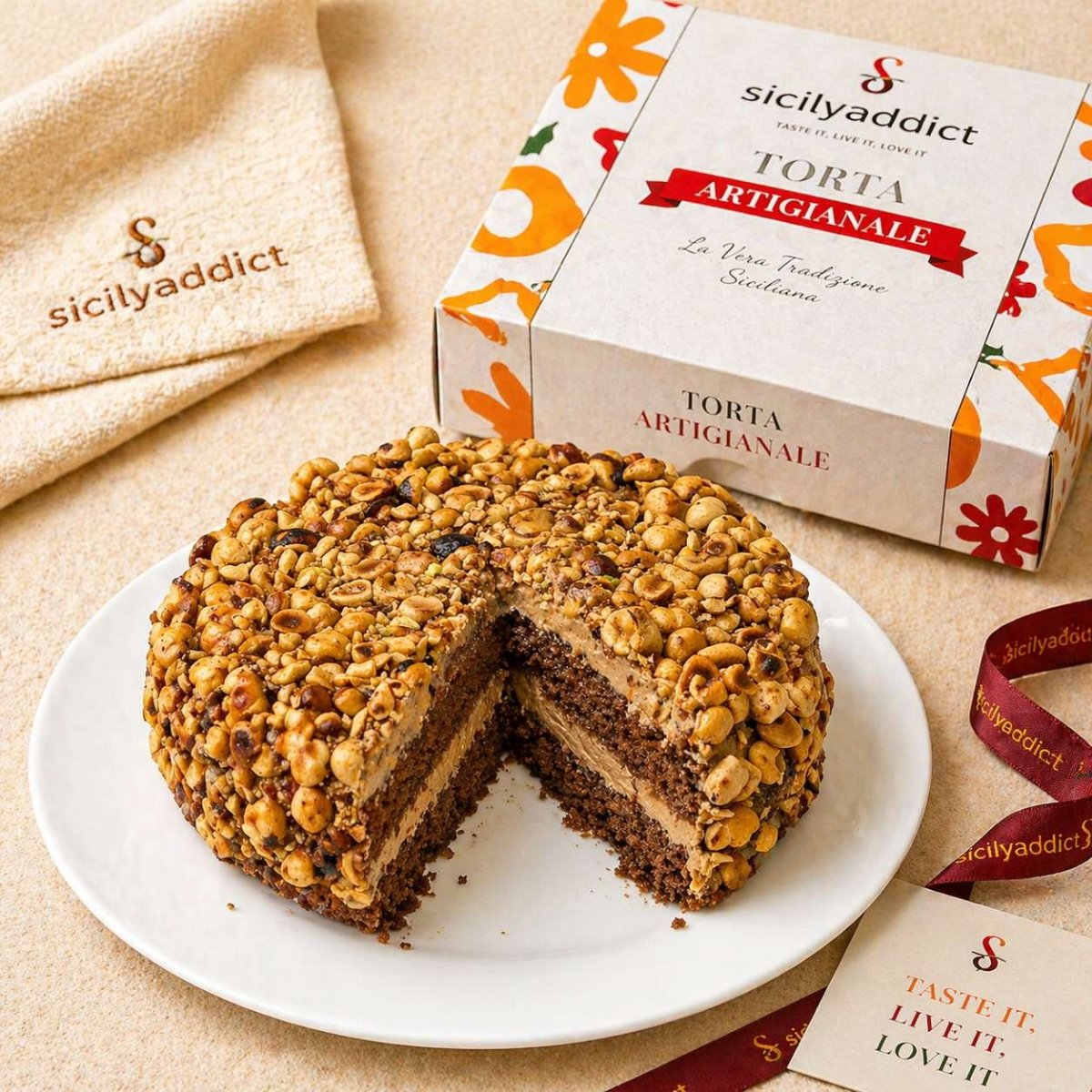 Torta di nocciole 600g - SicilyAddict