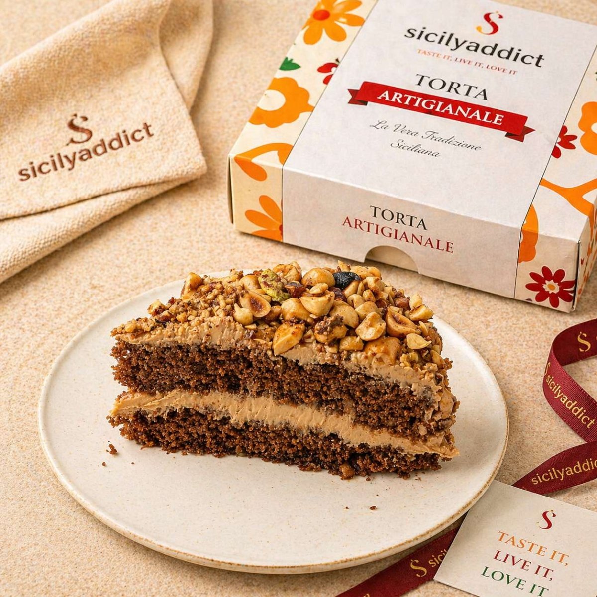 Torta di nocciole 600g - SicilyAddict