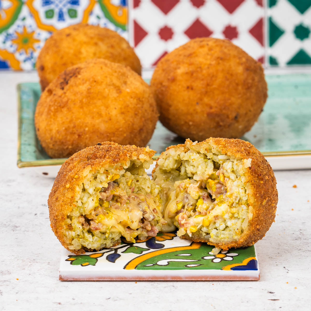 Pistachio and speck arancini 200g x 4 pieces