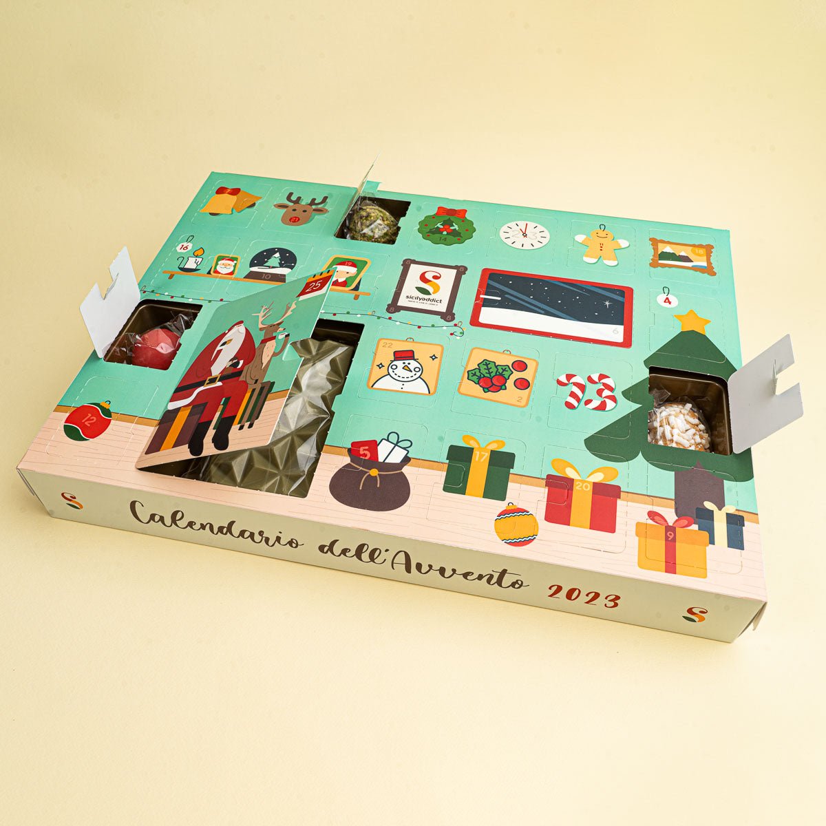 Calendario dell'Avvento formato 500g con 33 prodotti all'interno - SicilyAddict