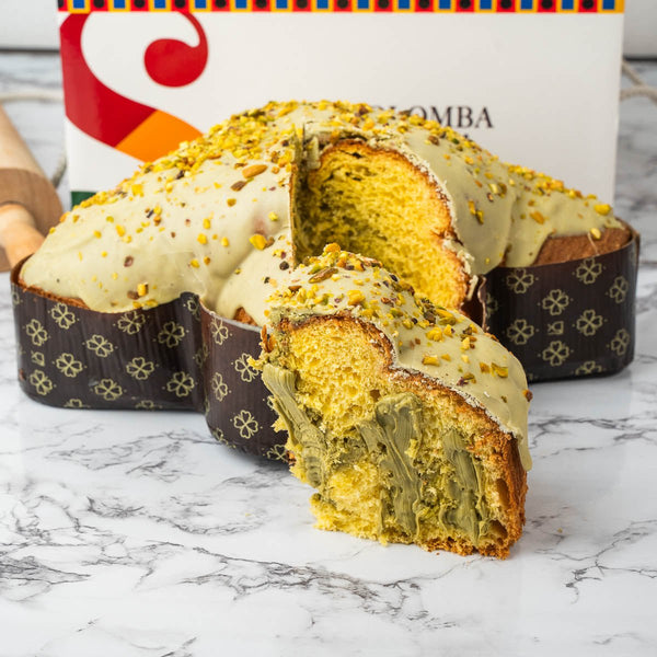 Colomba artigianale la PISTACCHIOSA 1,3kg extrafarcita con 500g di pistacchio - SicilyAddict