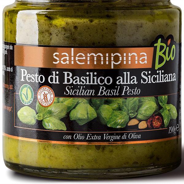 Pesto di basilico alla siciliana bio 190 g - SicilyAddict