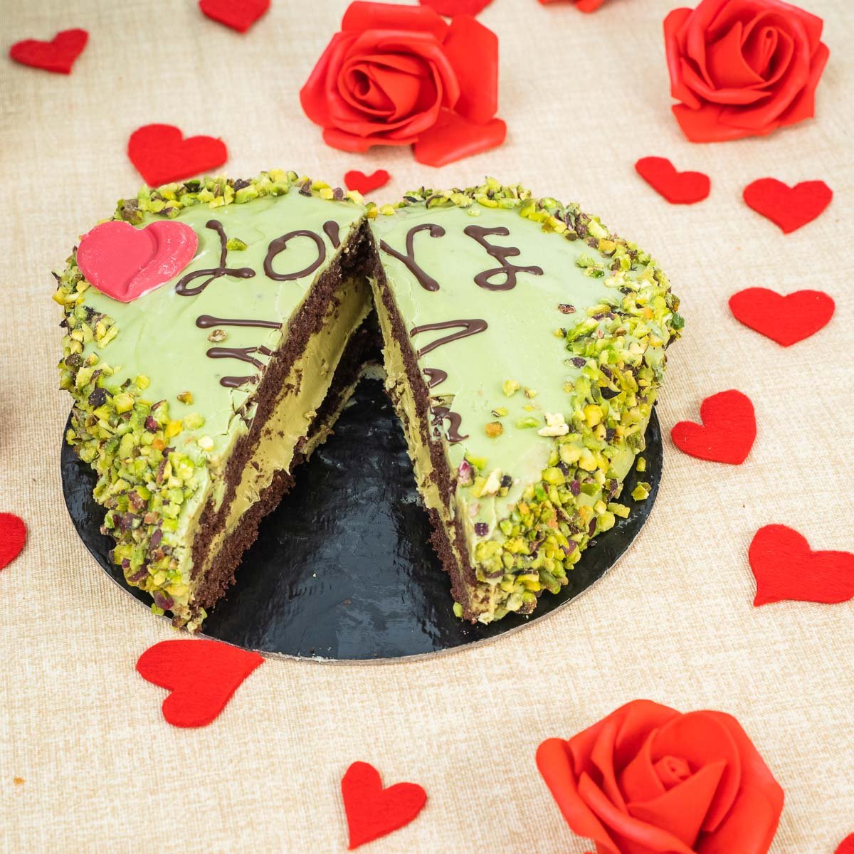 Torta artigianale al cioccolato con crema di pistacchio Pistalove 600g con Confezione Regalo - SicilyAddict