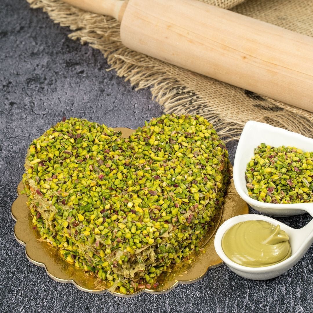 Torta cuore di pistacchio 600g con Confezione Regalo - SicilyAddict
