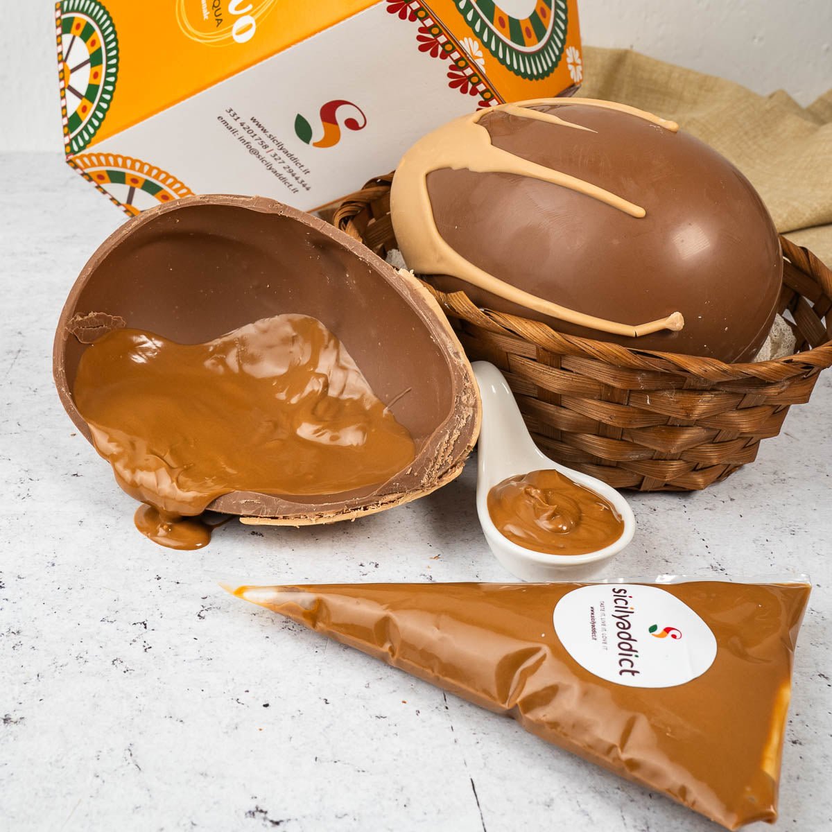Uovo di Pasqua artigianale al caramello salato Ciokocaramel 350g - SicilyAddict