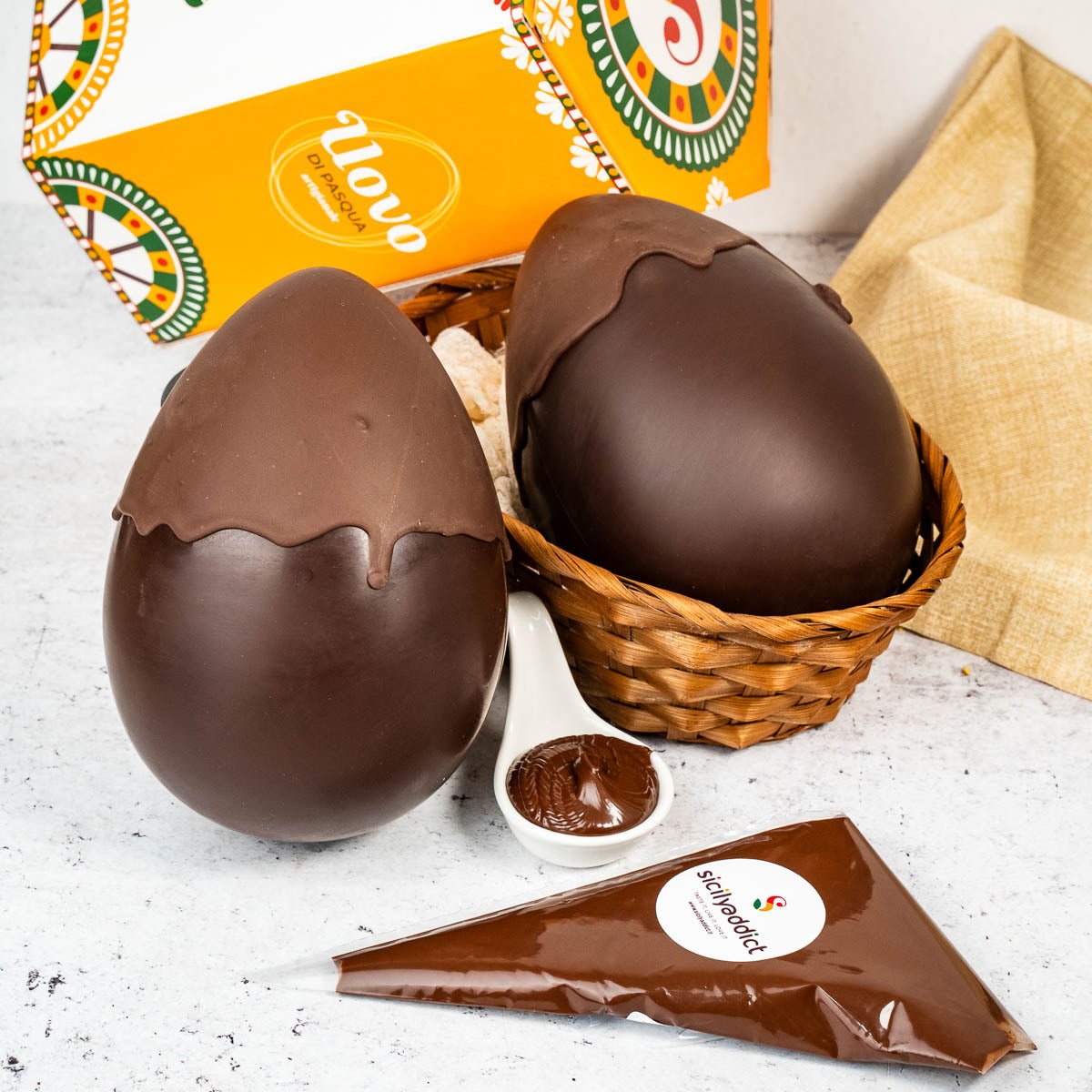 Uovo di Pasqua artigianale al cioccolato fondente Ciokodark 350g - SicilyAddict