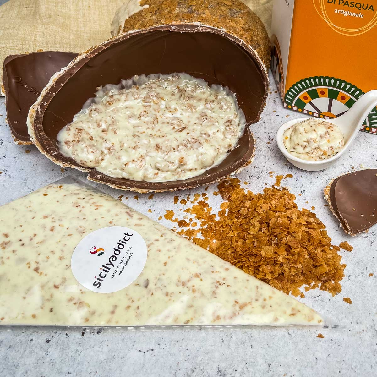 Uovo di Pasqua artigianale cioccolato e cereali Ciokocereali 350g - SicilyAddict