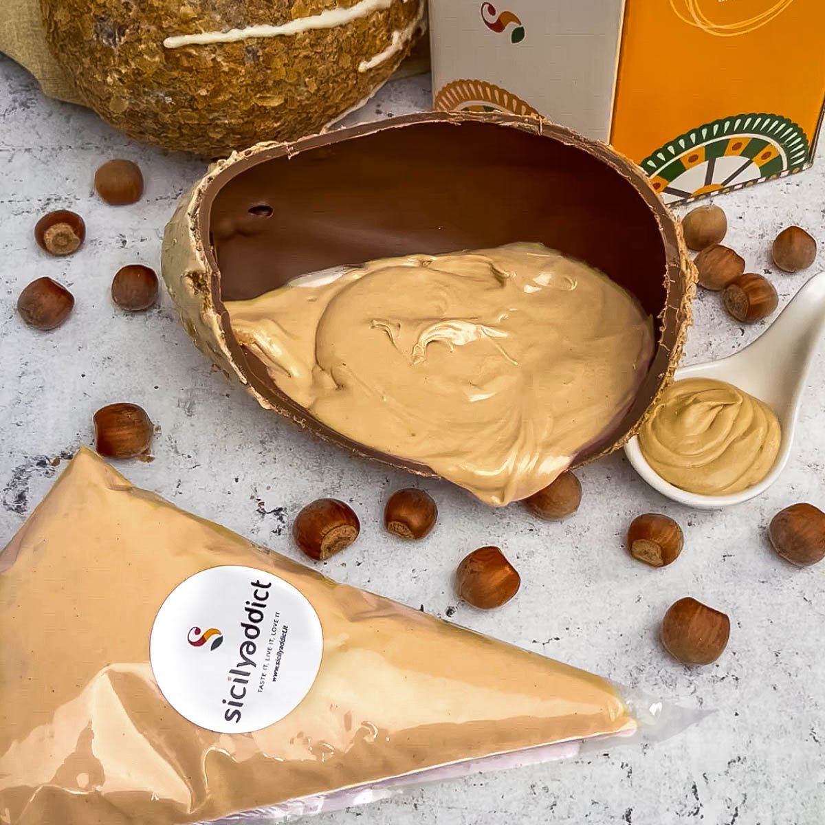 Uovo di Pasqua artigianale cioccolato e nocciole Ciokobueno 350g - SicilyAddict