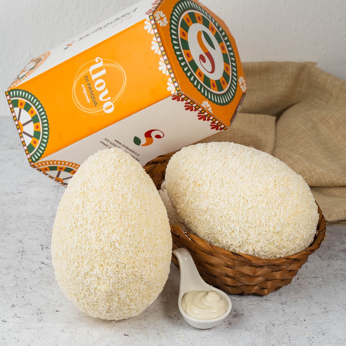 Uovo di Pasqua artigianale cocco e cioccolato bianco Ciokococco 350g - SicilyAddict