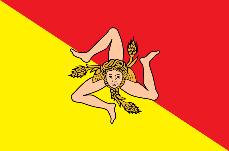 Bandiera Sicilia trinacria