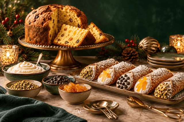 Buffet di dolci di Natale: organizzare panettoni, cannoli e creme - SicilyAddict