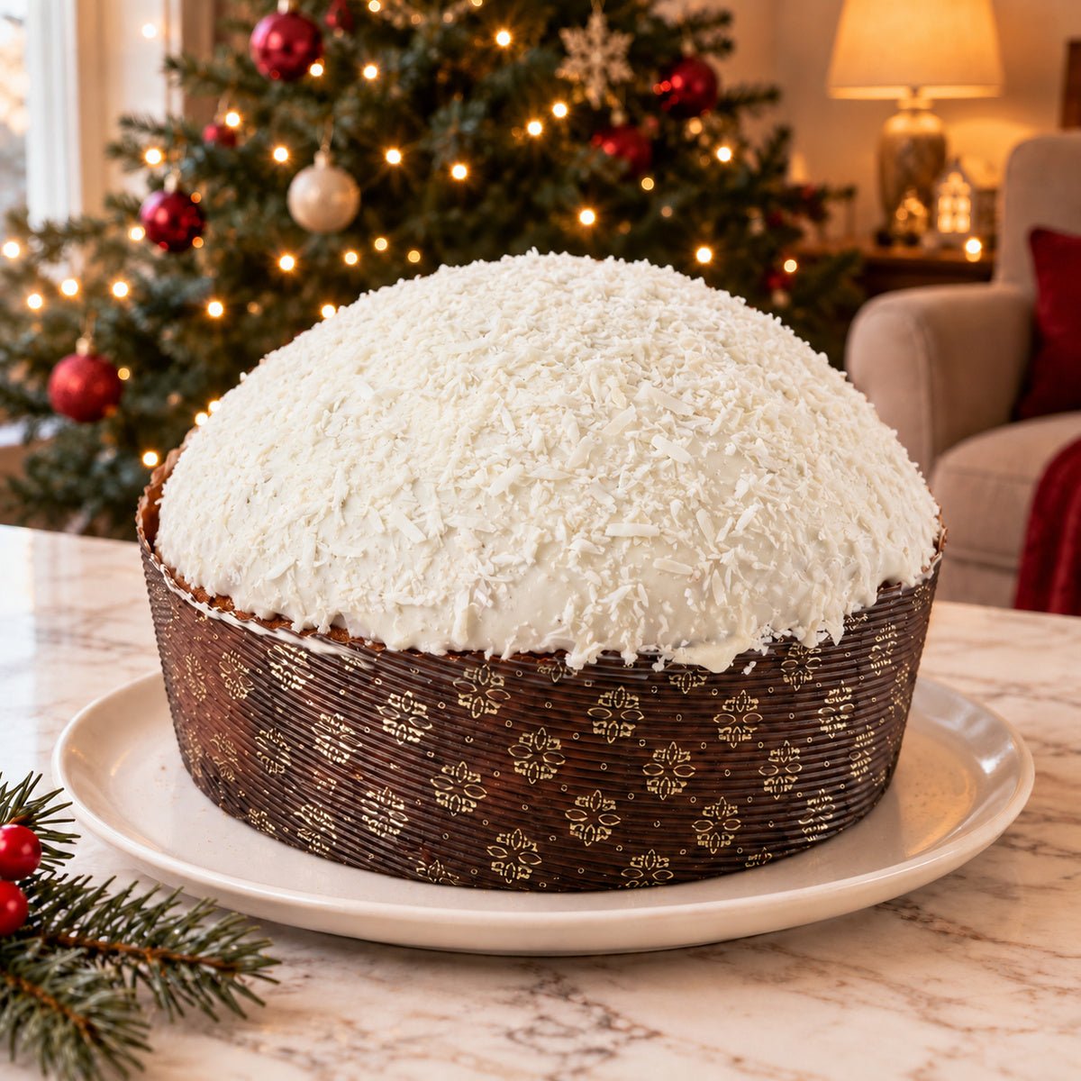 Panettone Ciokococco con copertura bianca e cocco