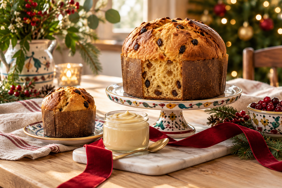 Panettone, piccolo lievitato e crema per un regalo gastronomico natalizio
