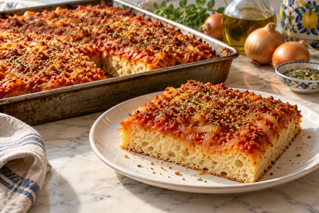 Sfincione Palermitano: La Ricetta Originale dello Street Food Siciliano - SicilyAddict
