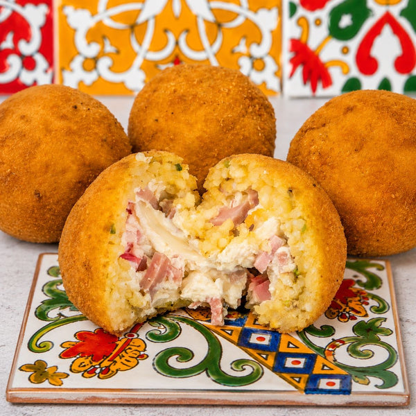 Arancini al limone con mortadella e formaggio fresco