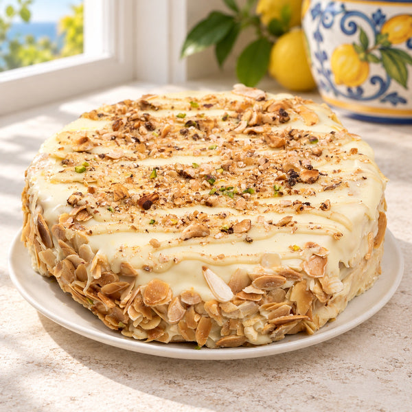Torta con mandorle, nocciole e pistacchi 600g