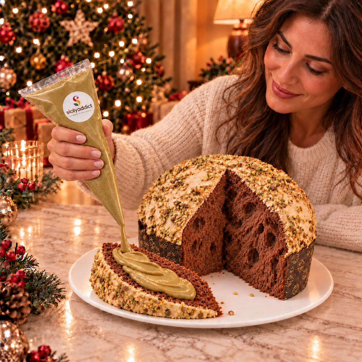 Panettone artigianale al cioccolato e pistacchio Ciokopistacchio