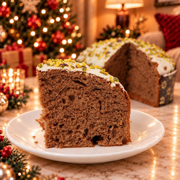 Panettone artigianale Pistacchio e Gocce di Cioccolato Bianco