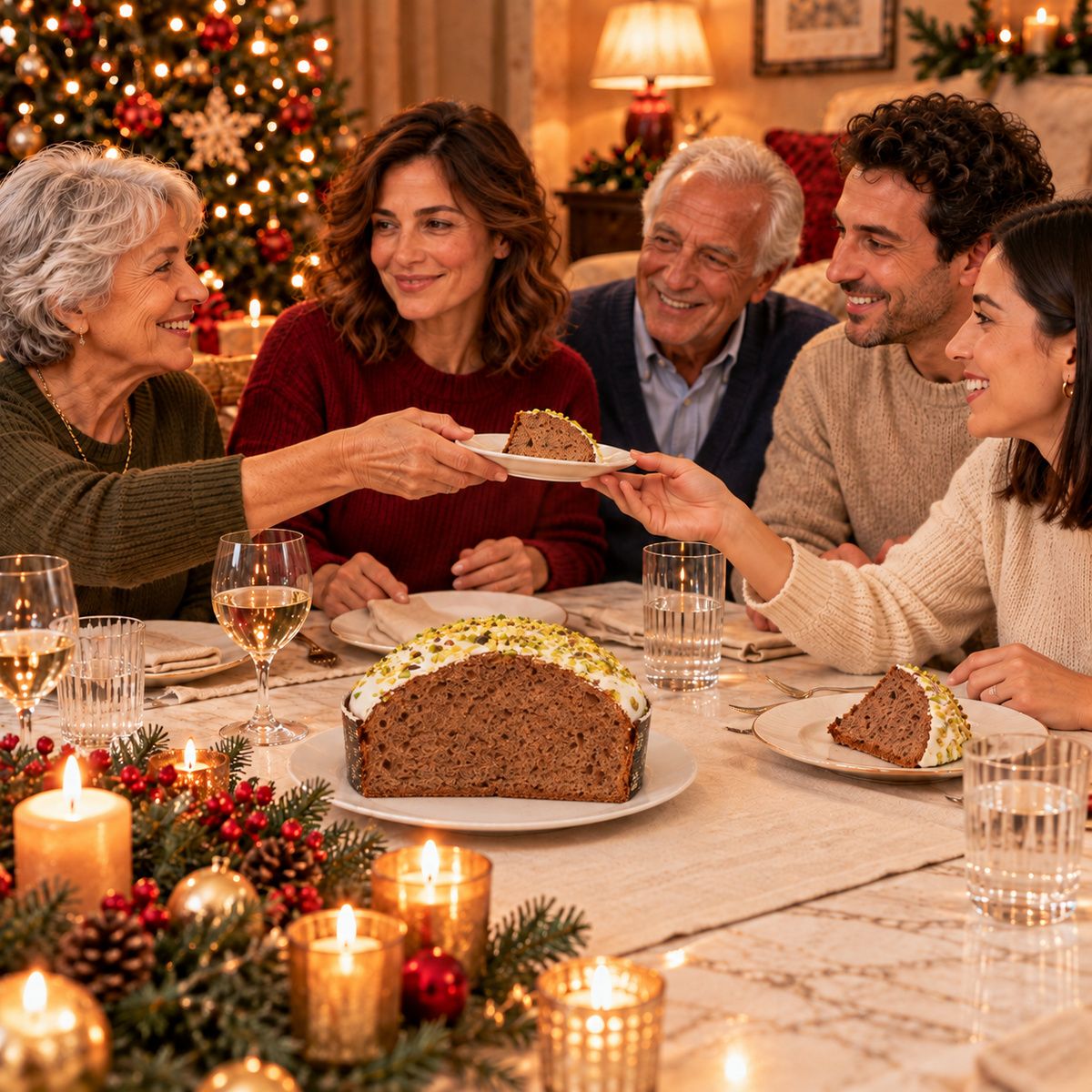 Panettone artigianale Pistacchio e Gocce di Cioccolato Bianco