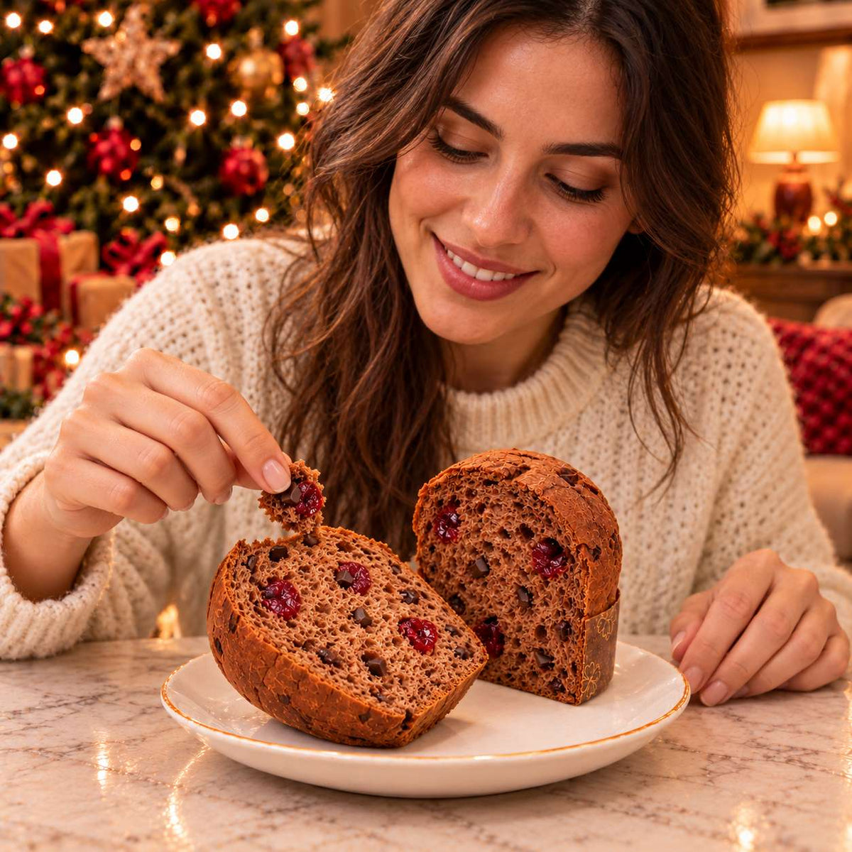Panettoncino artigianale Amarene e cioccolato Fondente