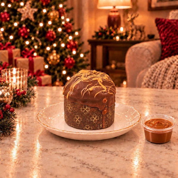 Panettoncino artigianale Caramello, Cioccolato e arachidi