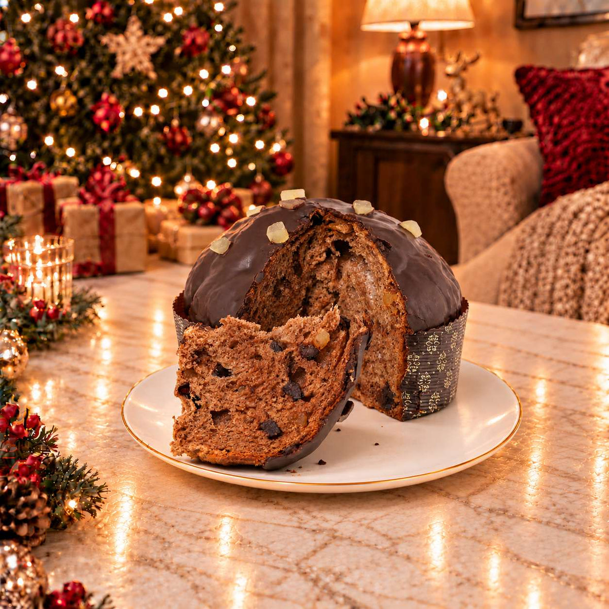 Panettone artigianale Pera e Cioccolato