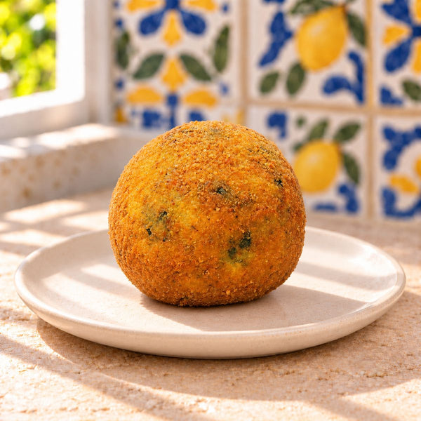 Arancini al ragù bianco con riso ai funghi e spinaci - SicilyAddict