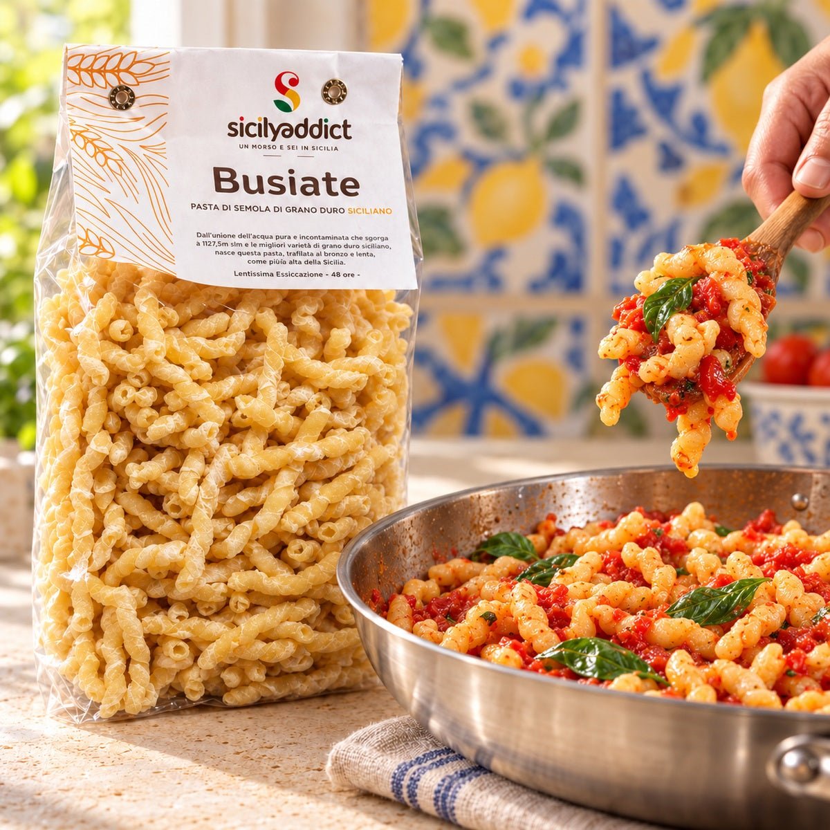 Busiate Artigianali grano 100% siciliano 500g - SicilyAddict