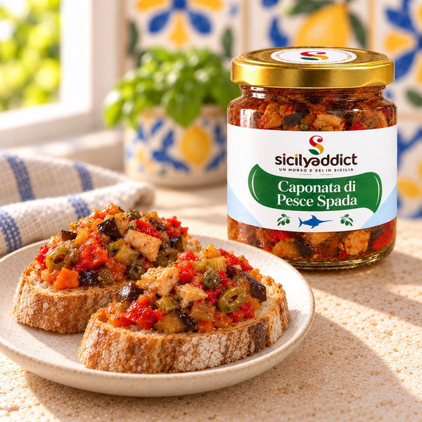 Caponata di Pesce Spada 200g - SicilyAddict
