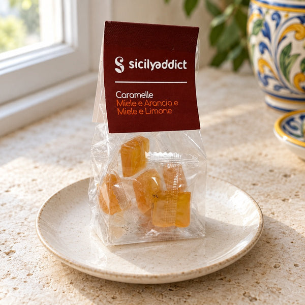 Caramelle artigianali al miele e arancia e limone 40g - SicilyAddict