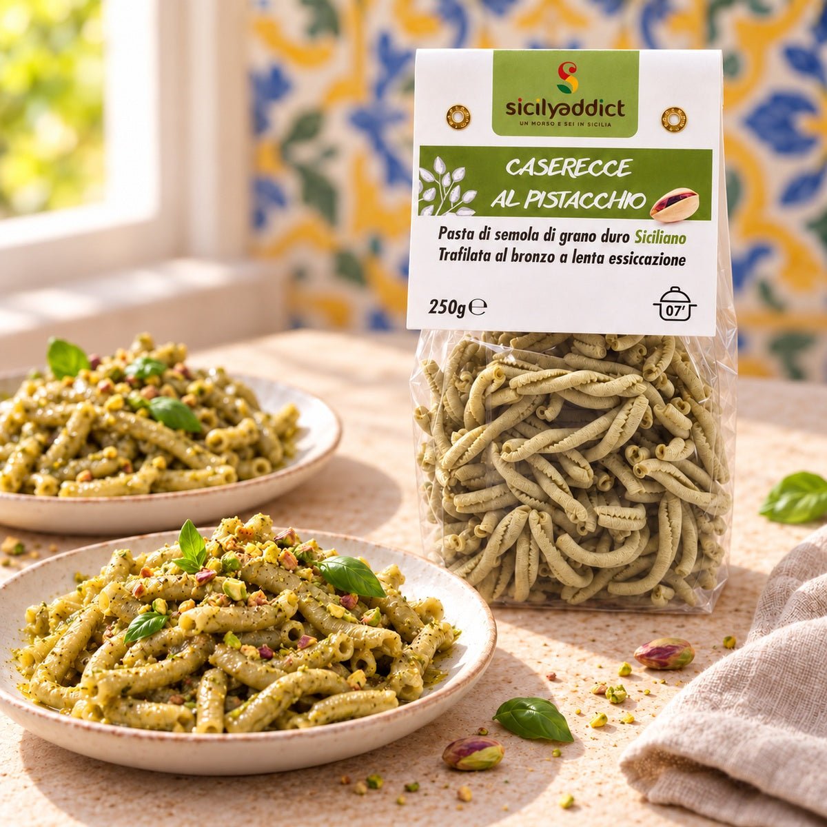 Caserecce al pistacchio 250g - SicilyAddict