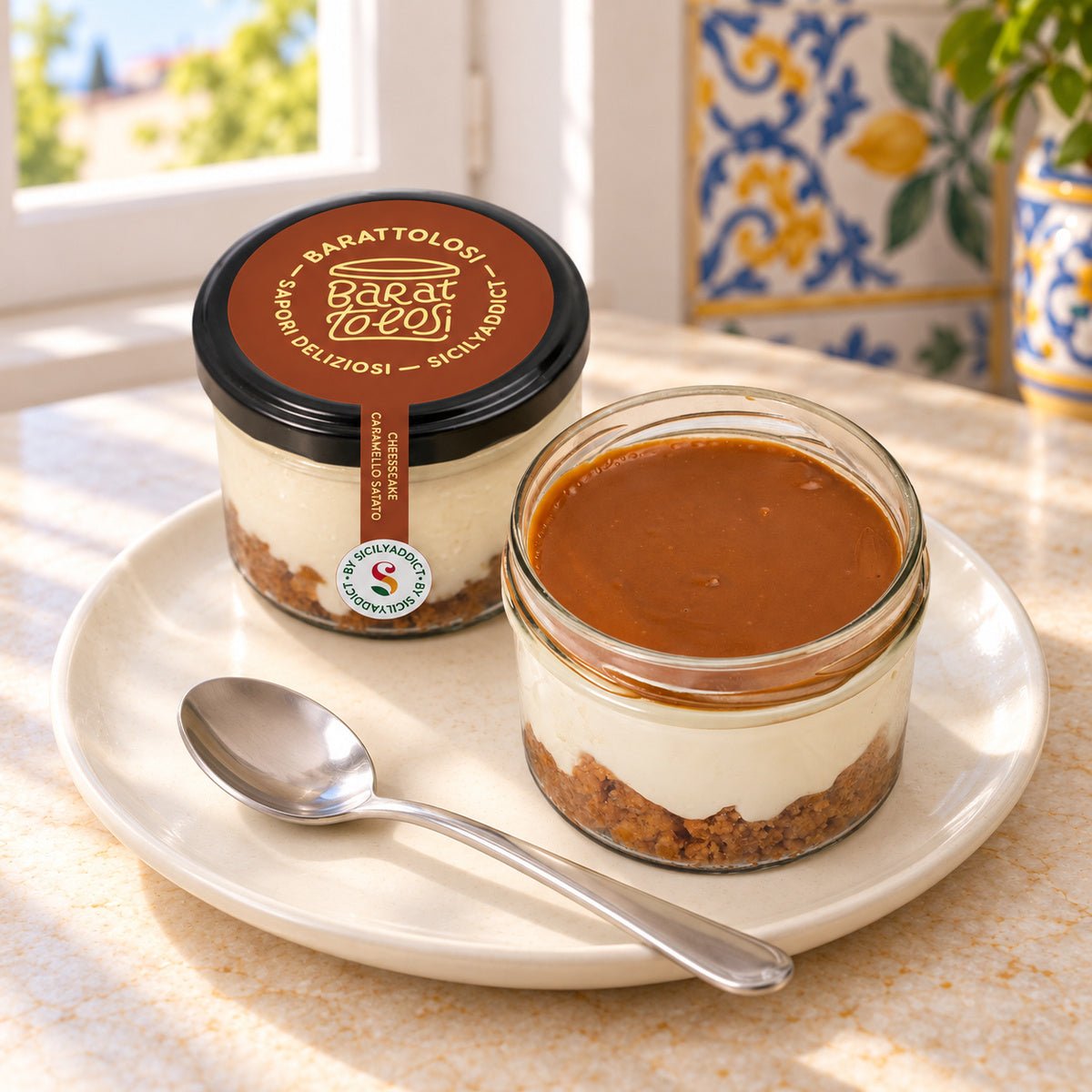 Cheesecake al caramello salato in barattolo 150g - SicilyAddict