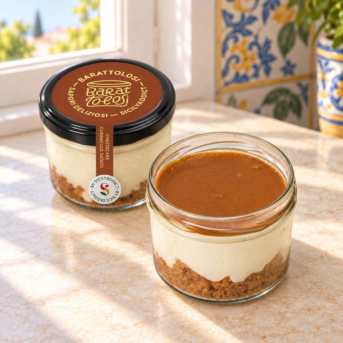 Cheesecake al caramello salato in barattolo 150g - SicilyAddict