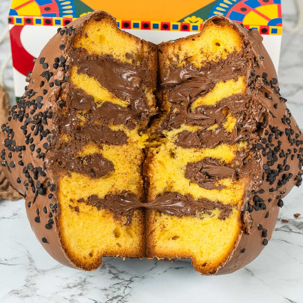 Colomba artigianale CIOCCOLATOSA 1,3kg extrafarcita con 500g di crema cioccolato - SicilyAddict