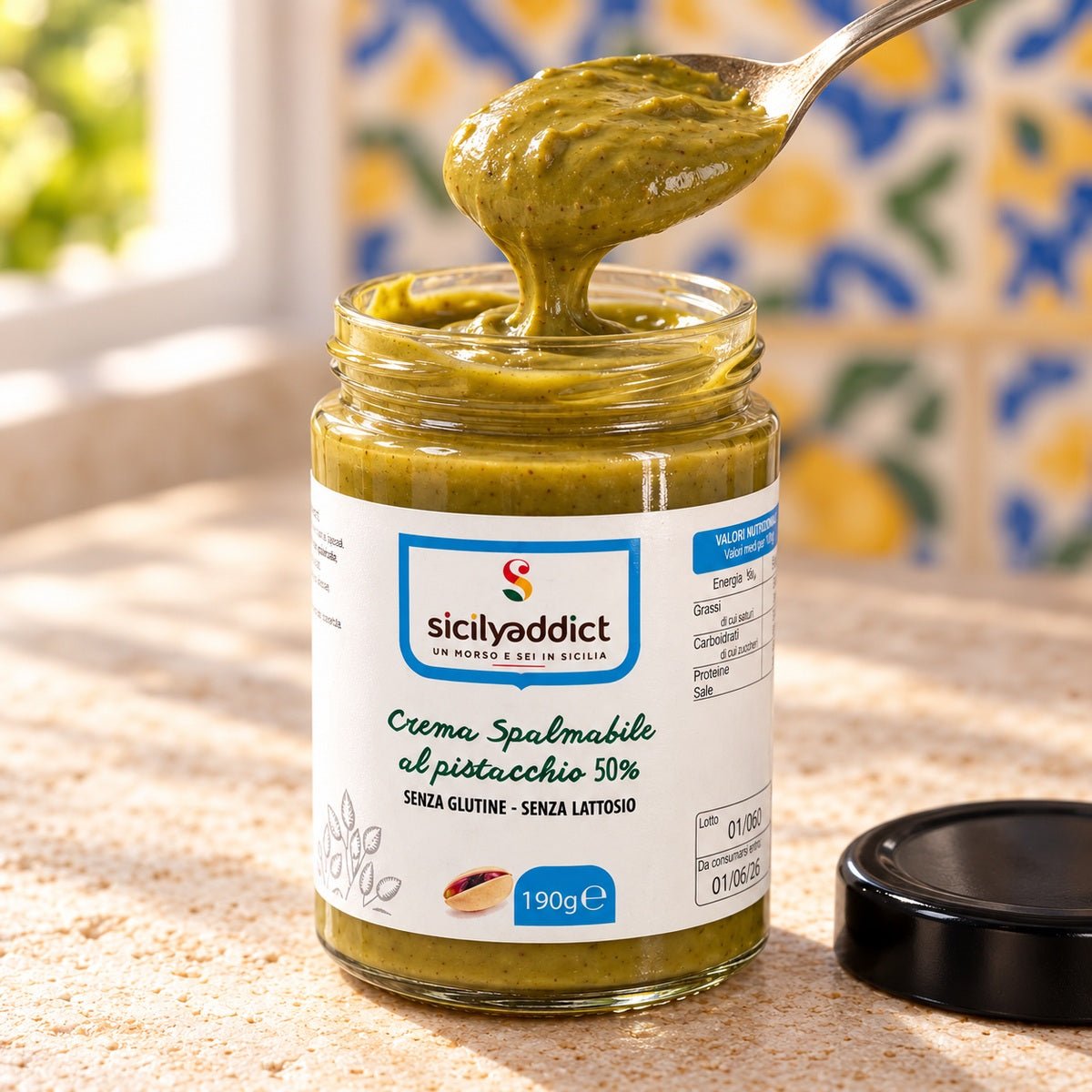 Crema al pistacchio senza glutine e lattosio 190 g - SicilyAddict