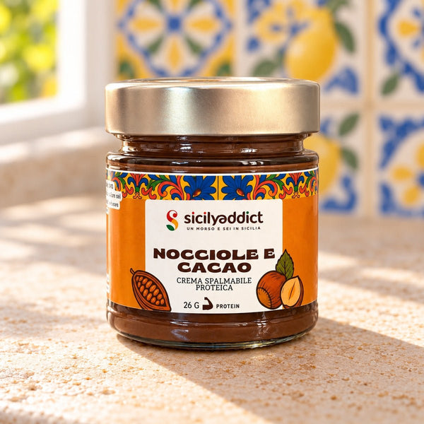 Crema proteica senza zucchero nocciole e cacao 200g - SicilyAddict